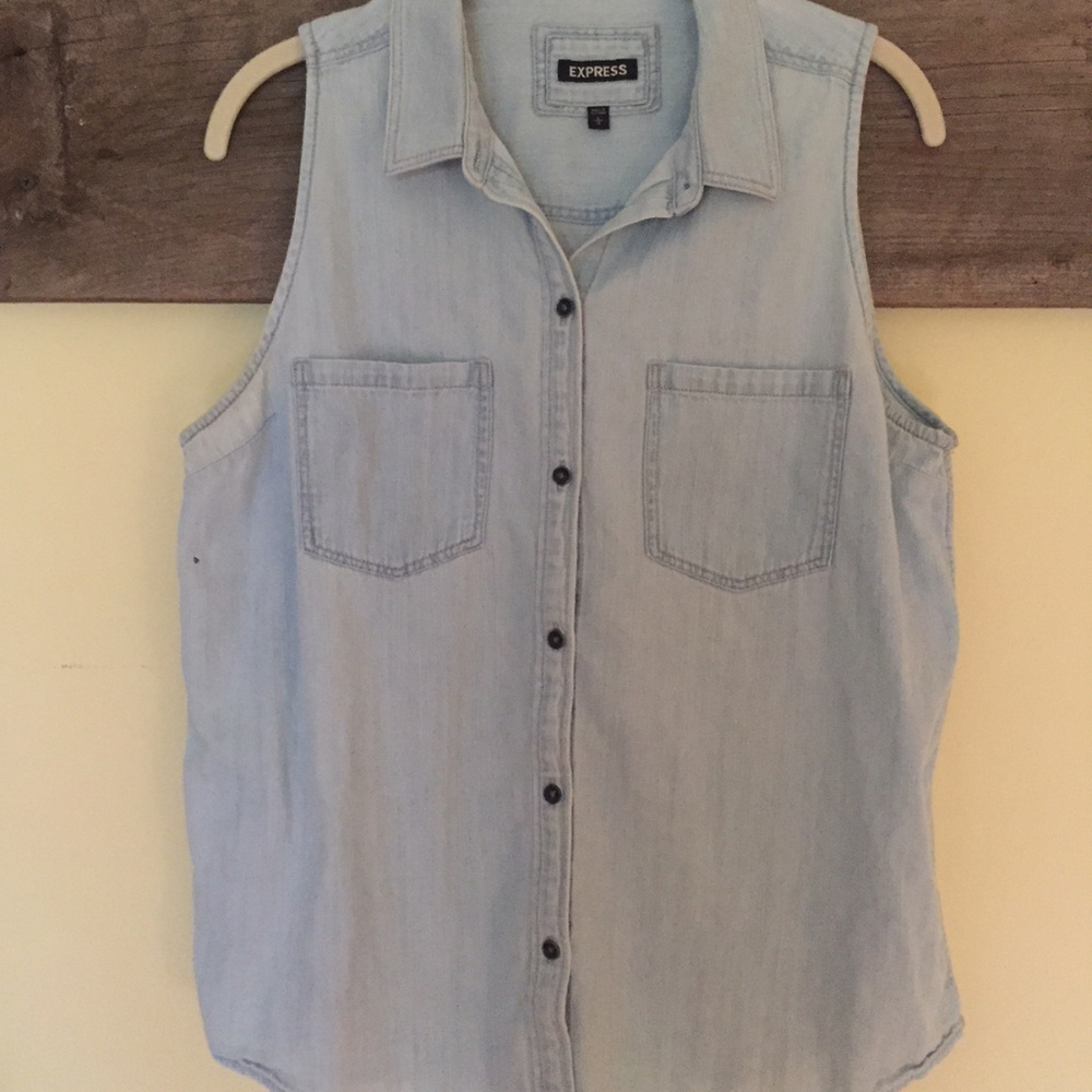Express Denim Sleeveless Shirt